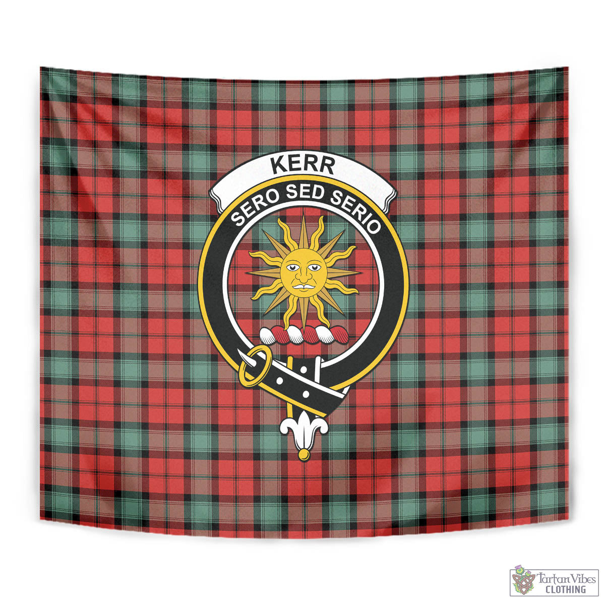 Tartan Vibes Clothing Kerr Ancient Tartan Tapestry Wall Hanging and Home Decor for Room with Family Crest