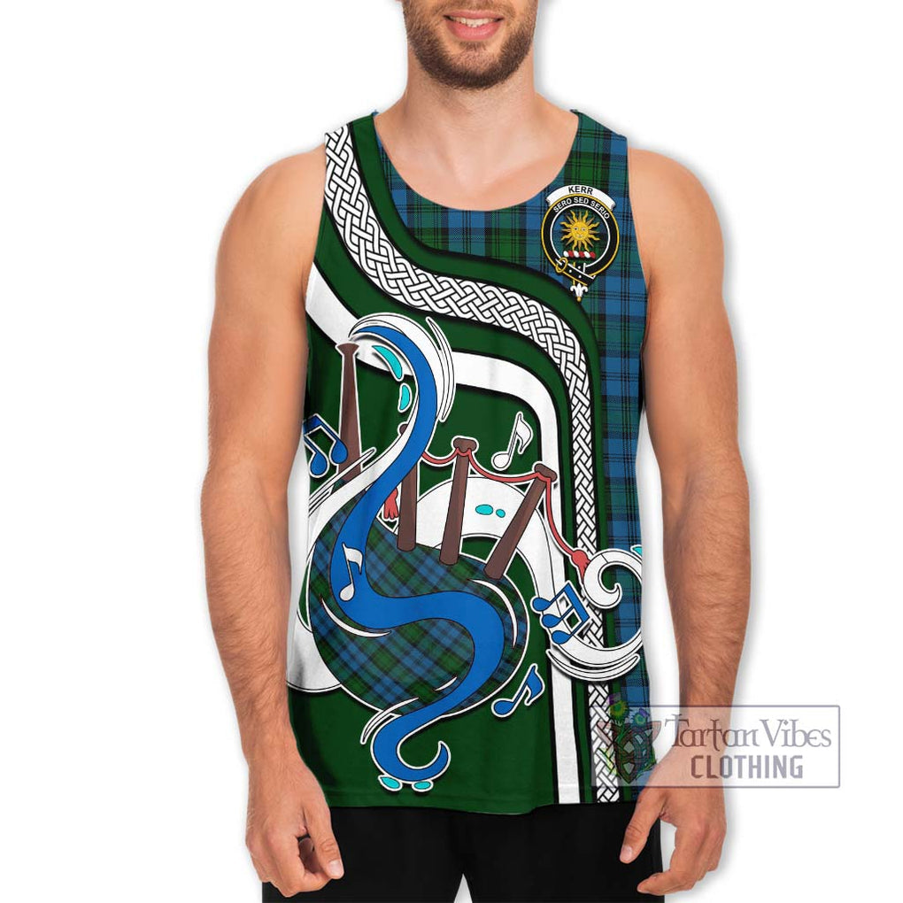 Kerr Hunting Tartan Men's Tank Top with Epic Bagpipe Style Men - Tartanvibesclothing Shop