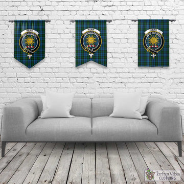 Kerr Hunting Tartan Gonfalon, Tartan Banner with Family Crest