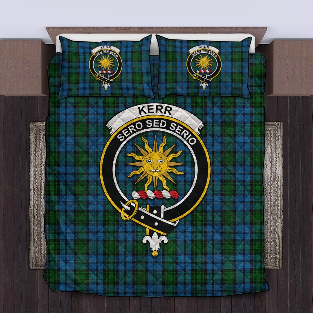 Kerr Hunting Tartan Quilt Bed Set with Family Crest Twin - Tartan Vibes Clothing