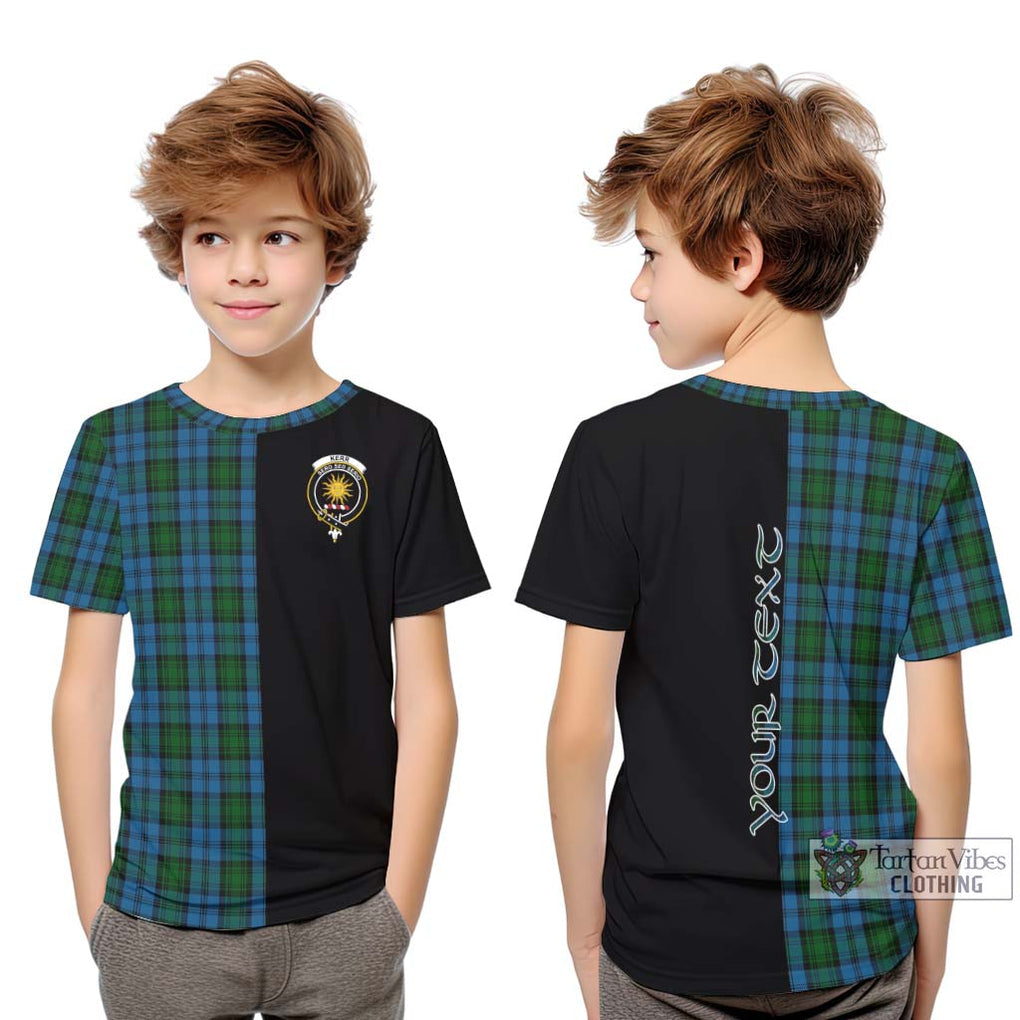 Kerr Hunting Tartan Kid T-Shirt with Family Crest and Half Of Me Style Youth XL Size14 - Tartanvibesclothing Shop