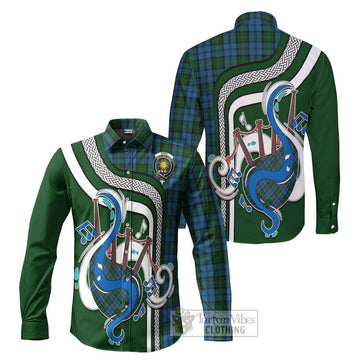 Kerr Hunting Tartan Long Sleeve Button Shirt with Epic Bagpipe Style