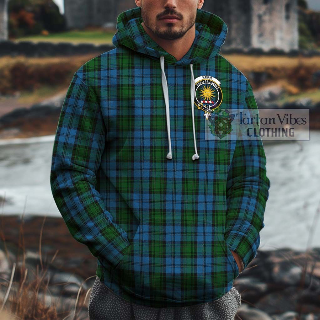 Kerr Hunting Tartan Cotton Hoodie with Family Crest Pullover Hoodie XS - Tartan Vibes Clothing