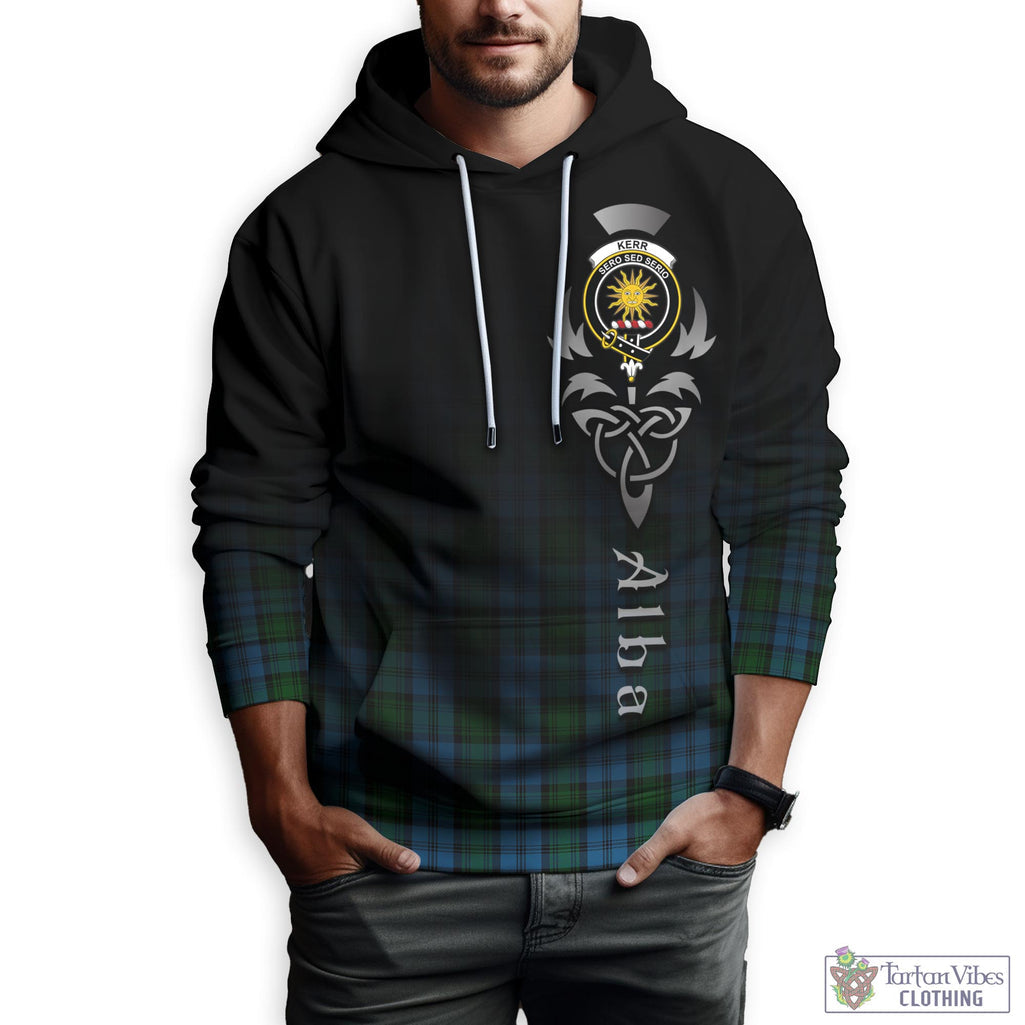 Tartan Vibes Clothing Kerr Hunting Tartan Hoodie Featuring Alba Gu Brath Family Crest Celtic Inspired