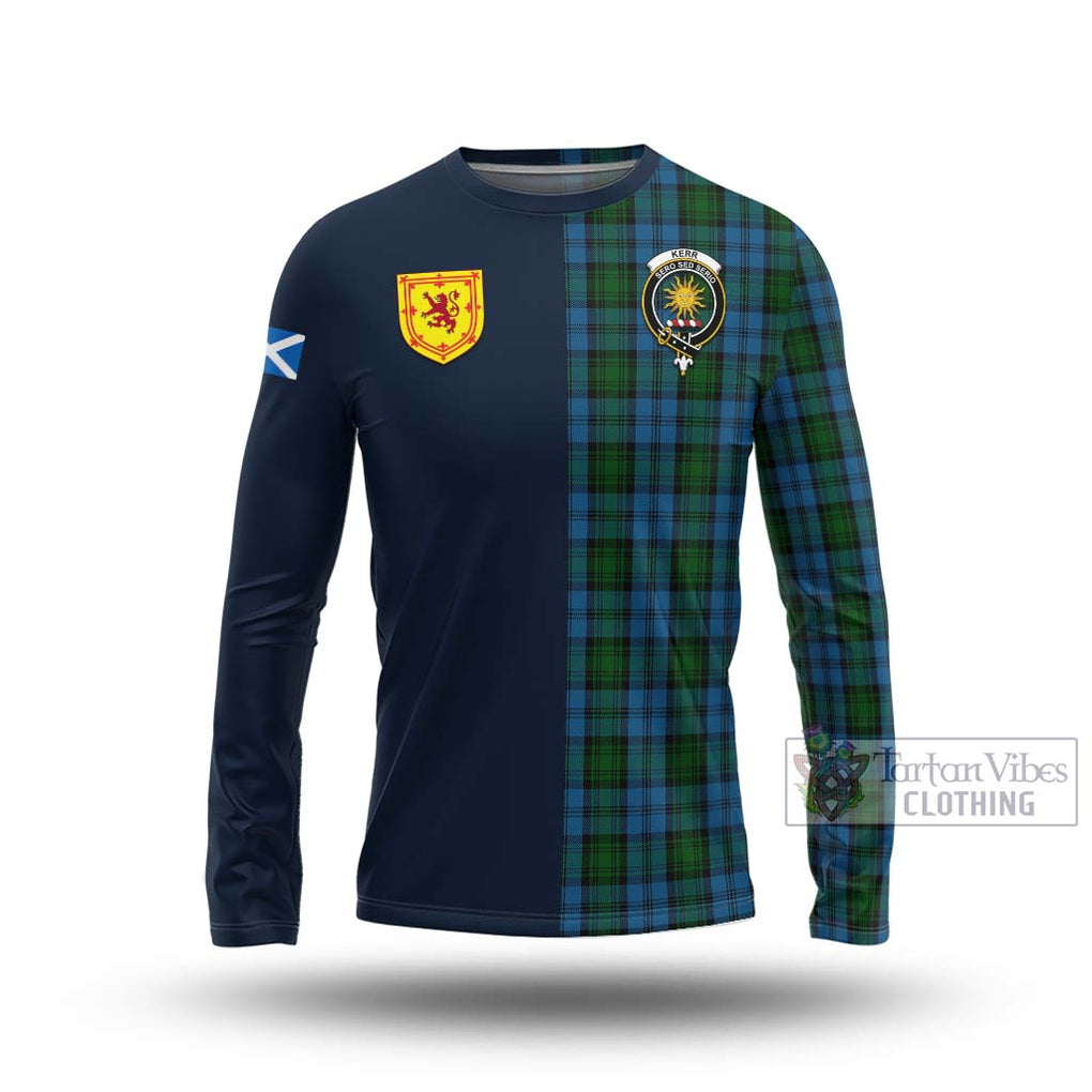 Tartan Vibes Clothing Kerr Hunting Tartan Long Sleeve T-Shirt with Scottish Lion Royal Arm Half Style