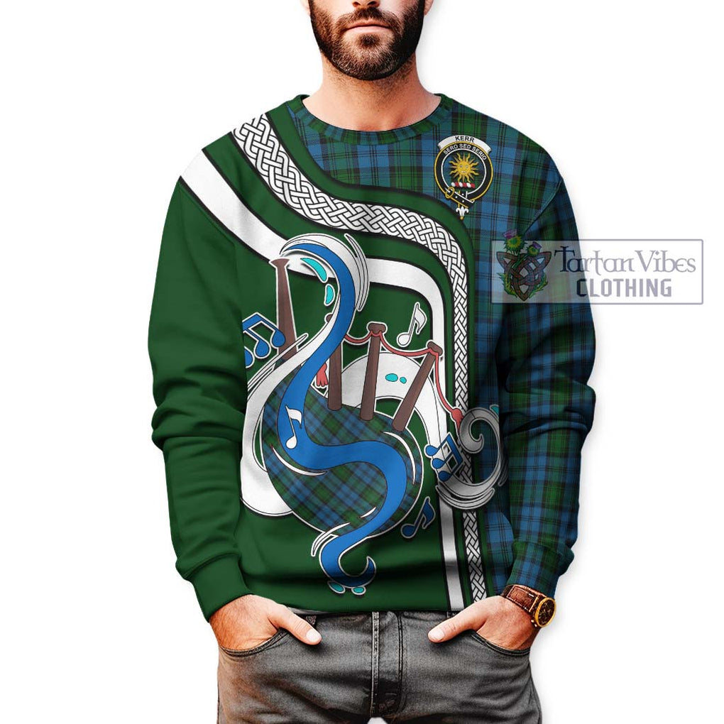 Tartan Vibes Clothing Kerr Hunting Tartan Sweatshirt with Epic Bagpipe Style