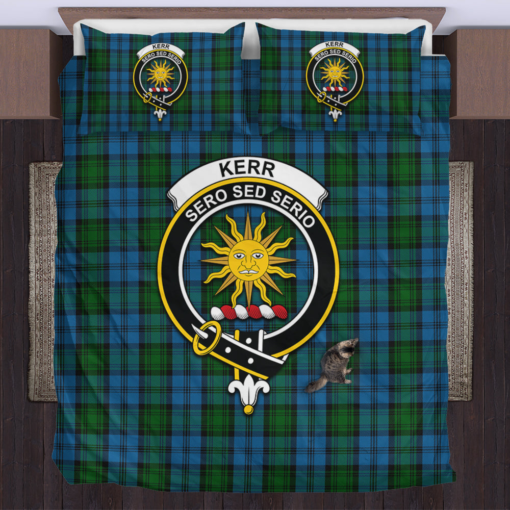 Kerr Hunting Tartan Bedding Set with Family Crest US Bedding Set - Tartan Vibes Clothing