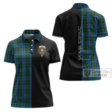 Kerr Hunting Tartan Women's Polo Shirt with Family Crest and Half Of Me Style