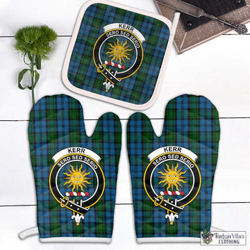 Kerr Hunting Tartan Combo Oven Mitt & Pot-Holder with Family Crest