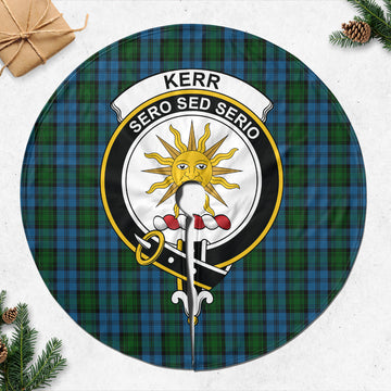 Kerr Hunting Tartan Christmas Tree Skirt with Family Crest