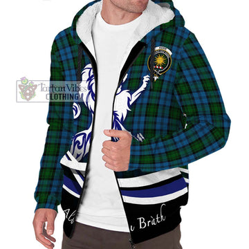 Kerr Hunting Tartan Sherpa Hoodie with Alba Gu Brath Regal Lion Emblem