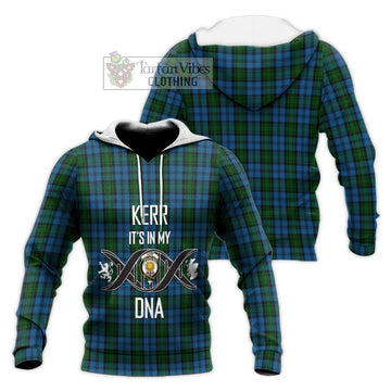 Kerr Hunting Tartan Knitted Hoodie with Family Crest DNA In Me Style