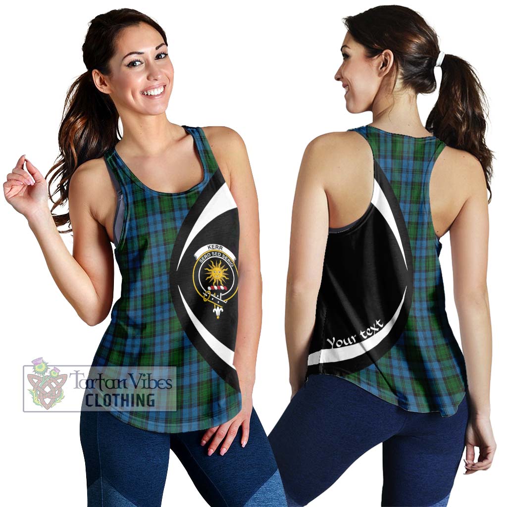 Kerr Hunting Tartan Women's Racerback Tanks with Family Crest Circle Style 4XL - Tartan Vibes Clothing