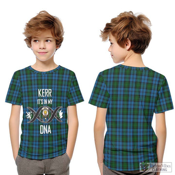 Kerr Hunting Tartan Kid T-Shirt with Family Crest DNA In Me Style