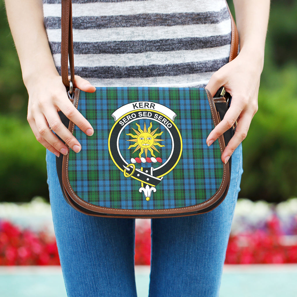 Kerr Hunting Tartan Saddle Bag with Family Crest One Size - Tartan Vibes Clothing