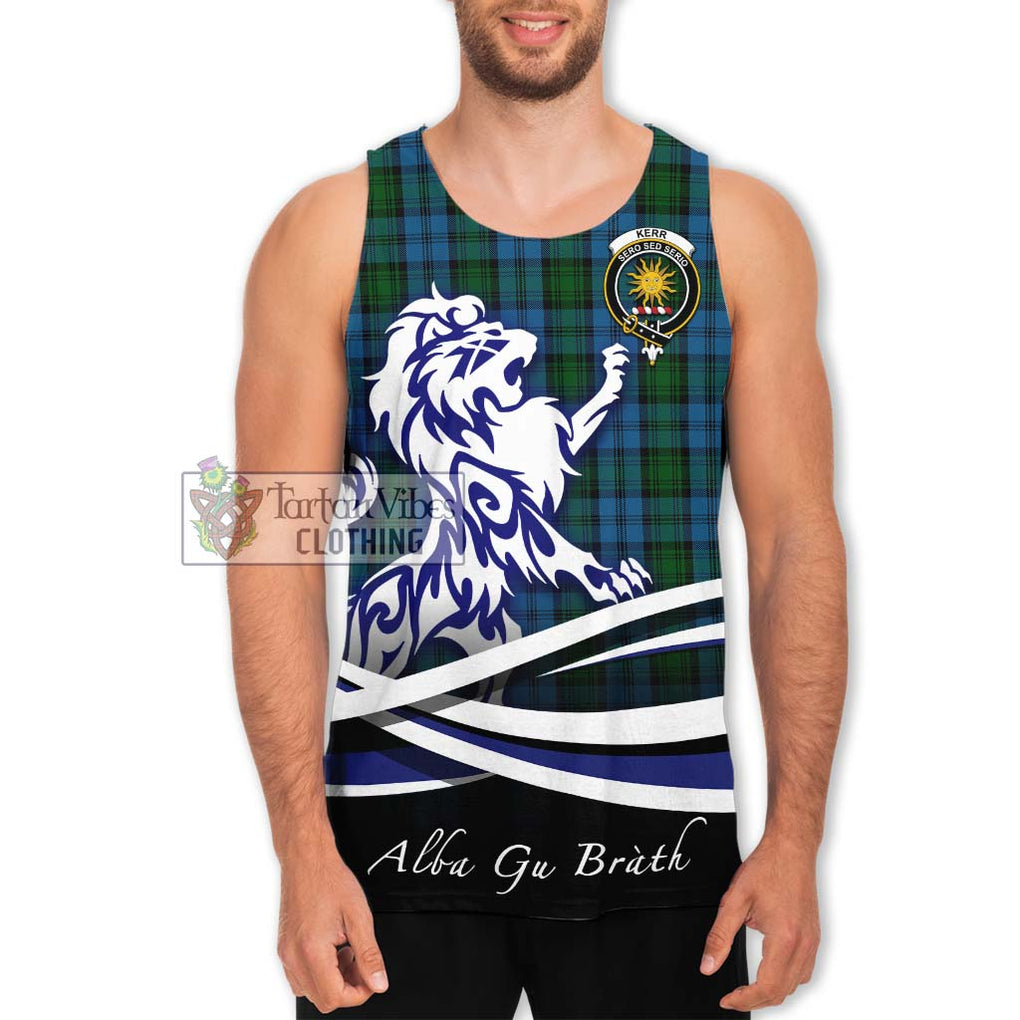 Kerr Hunting Tartan Men's Tank Top with Alba Gu Brath Regal Lion Emblem Men - Tartanvibesclothing Shop