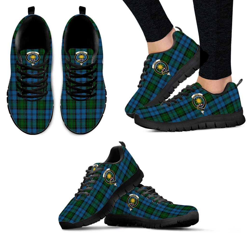 Kerr Hunting Tartan Sneakers with Family Crest - Tartan Vibes Clothing