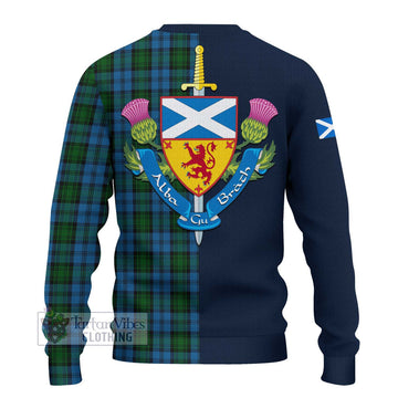 Kerr Hunting Tartan Ugly Sweater with Scottish Lion Royal Arm Half Style