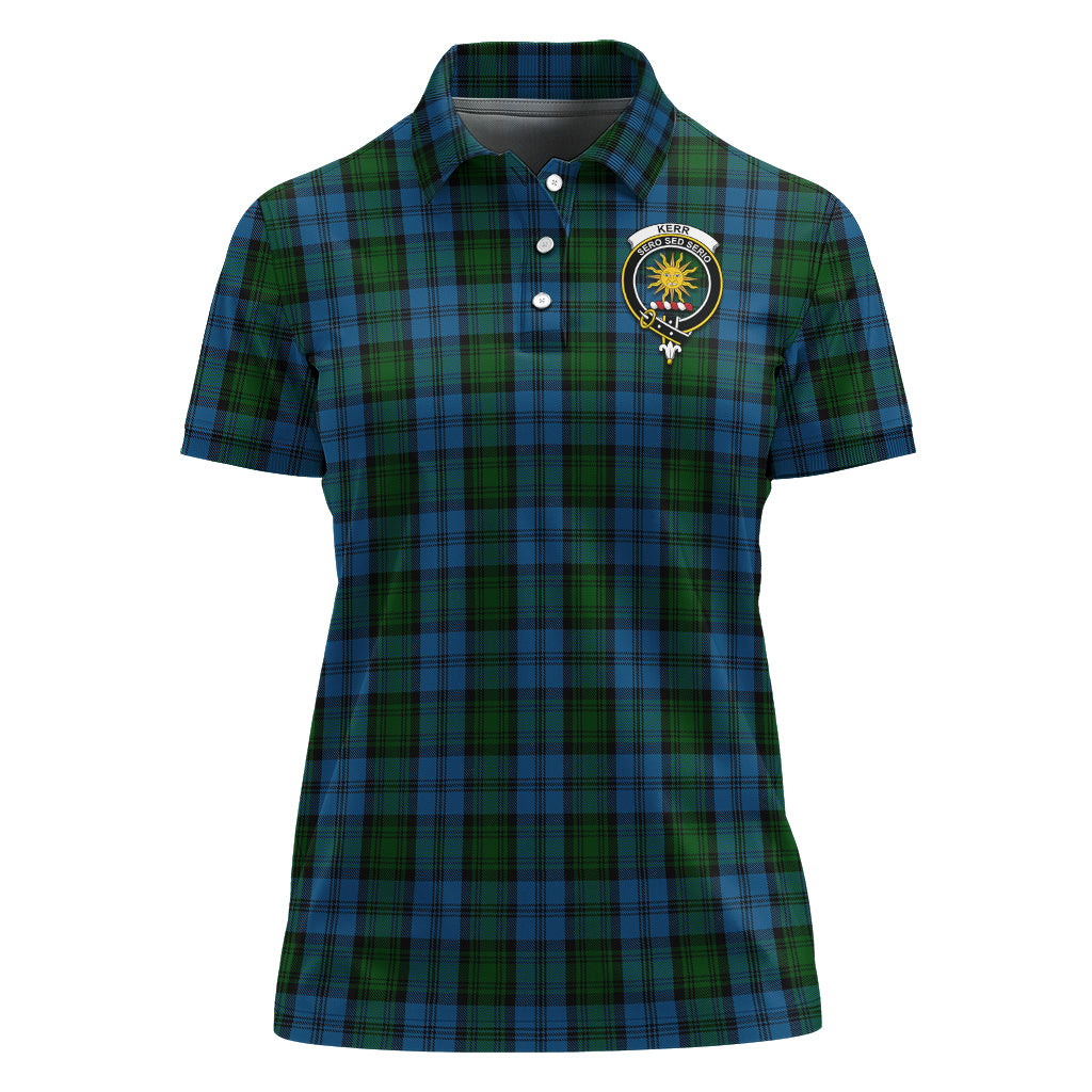 Kerr Hunting Tartan Polo Shirt with Family Crest For Women - Tartan Vibes Clothing