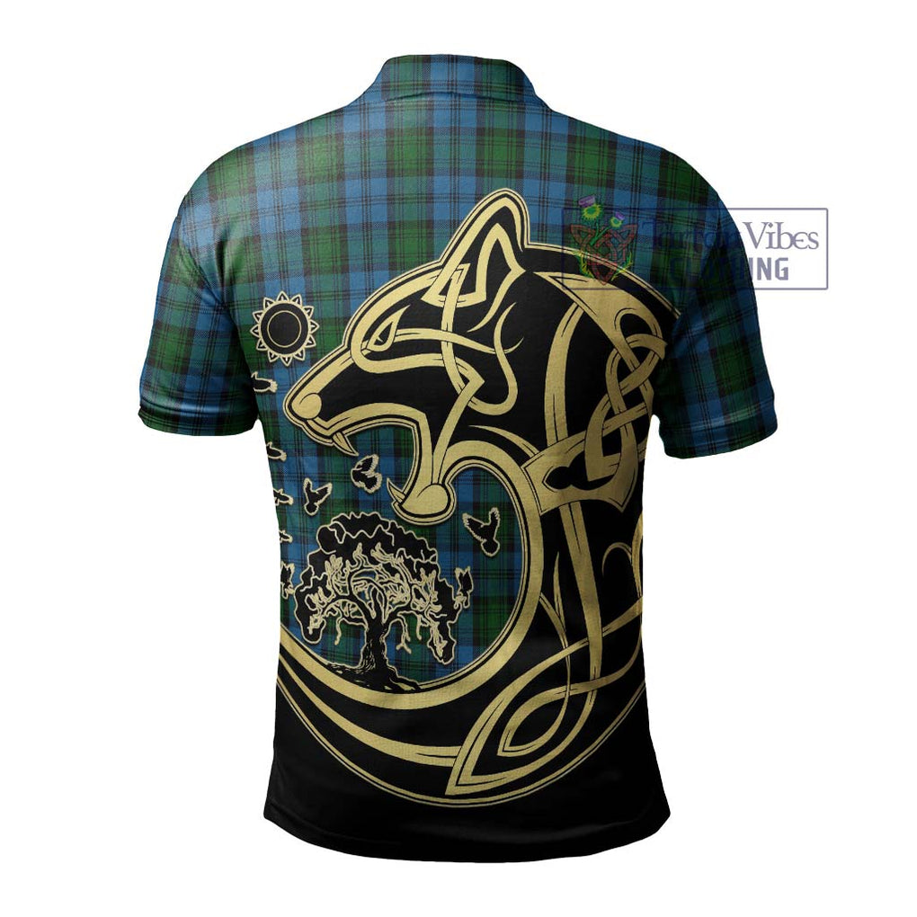 Kerr Hunting Tartan Polo Shirt with Family Crest Celtic Wolf Style - Tartanvibesclothing Shop