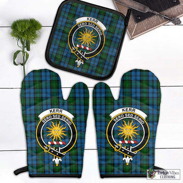 Kerr Hunting Tartan Combo Oven Mitt & Pot-Holder with Family Crest