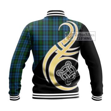 Kerr Hunting Tartan Baseball Jacket with Family Crest and Celtic Symbol Style