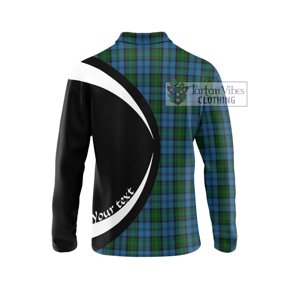 Kerr Hunting Tartan Long Sleeve Polo Shirt with Family Crest Circle Style - Tartan Vibes Clothing