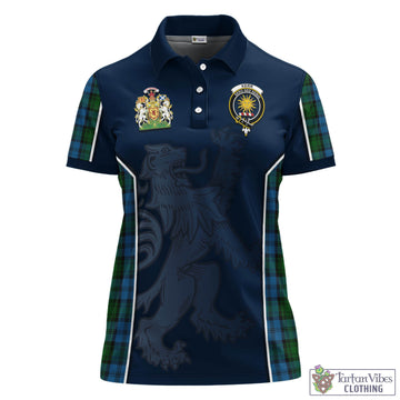 Kerr Hunting Tartan Women's Polo Shirt with Family Crest and Lion Rampant Vibes Sport Style