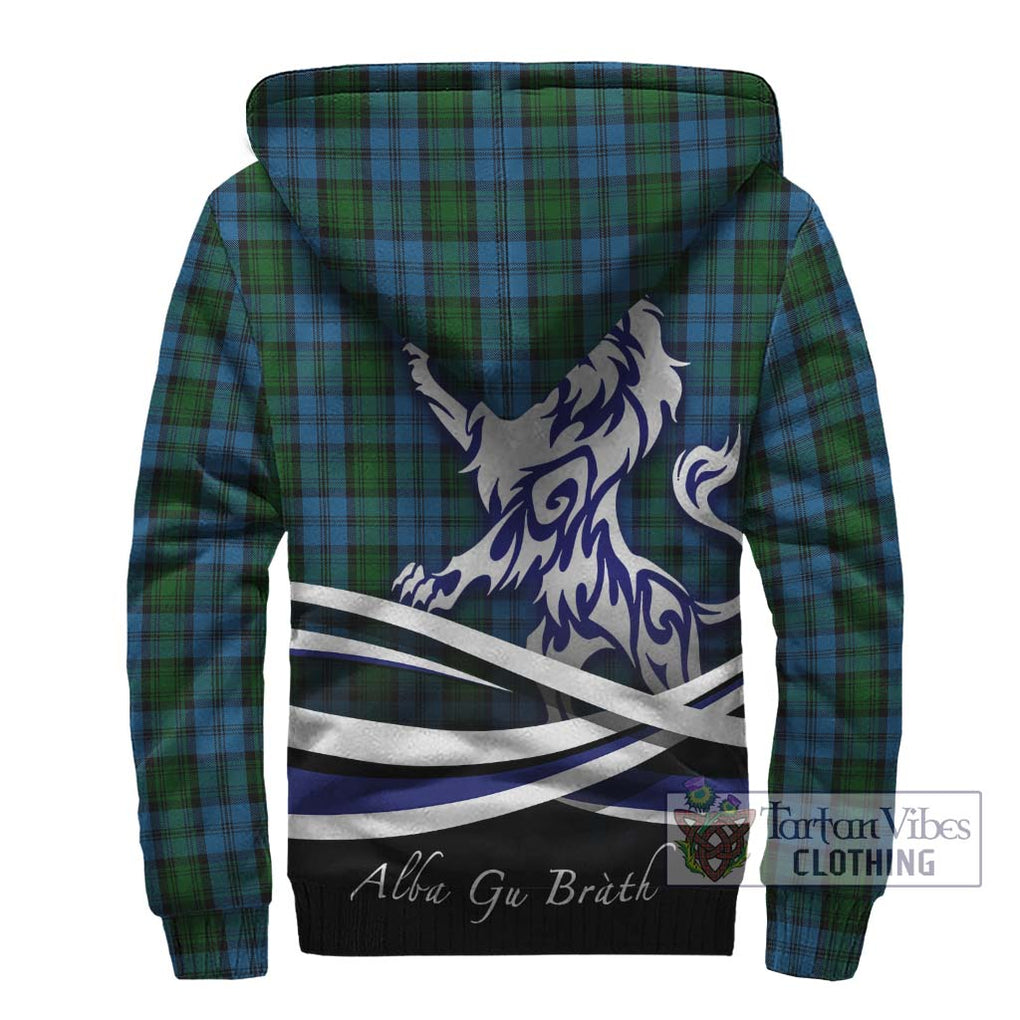 Kerr Hunting Tartan Sherpa Hoodie with Alba Gu Brath Regal Lion Emblem - Tartanvibesclothing Shop