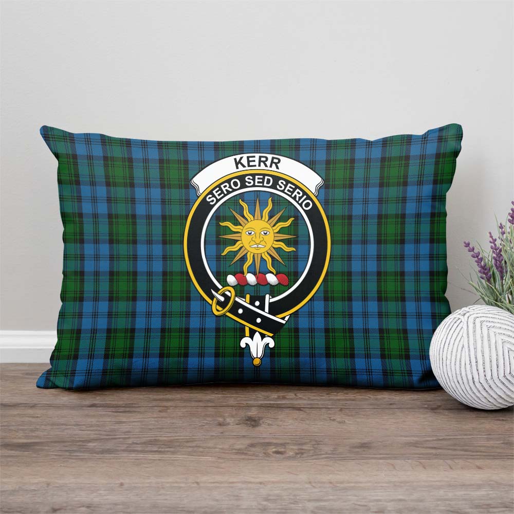 Kerr Hunting Tartan Pillow Cover with Family Crest Rectangle Pillow Cover - Tartanvibesclothing