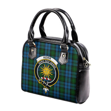 Kerr Hunting Tartan Shoulder Handbags with Family Crest