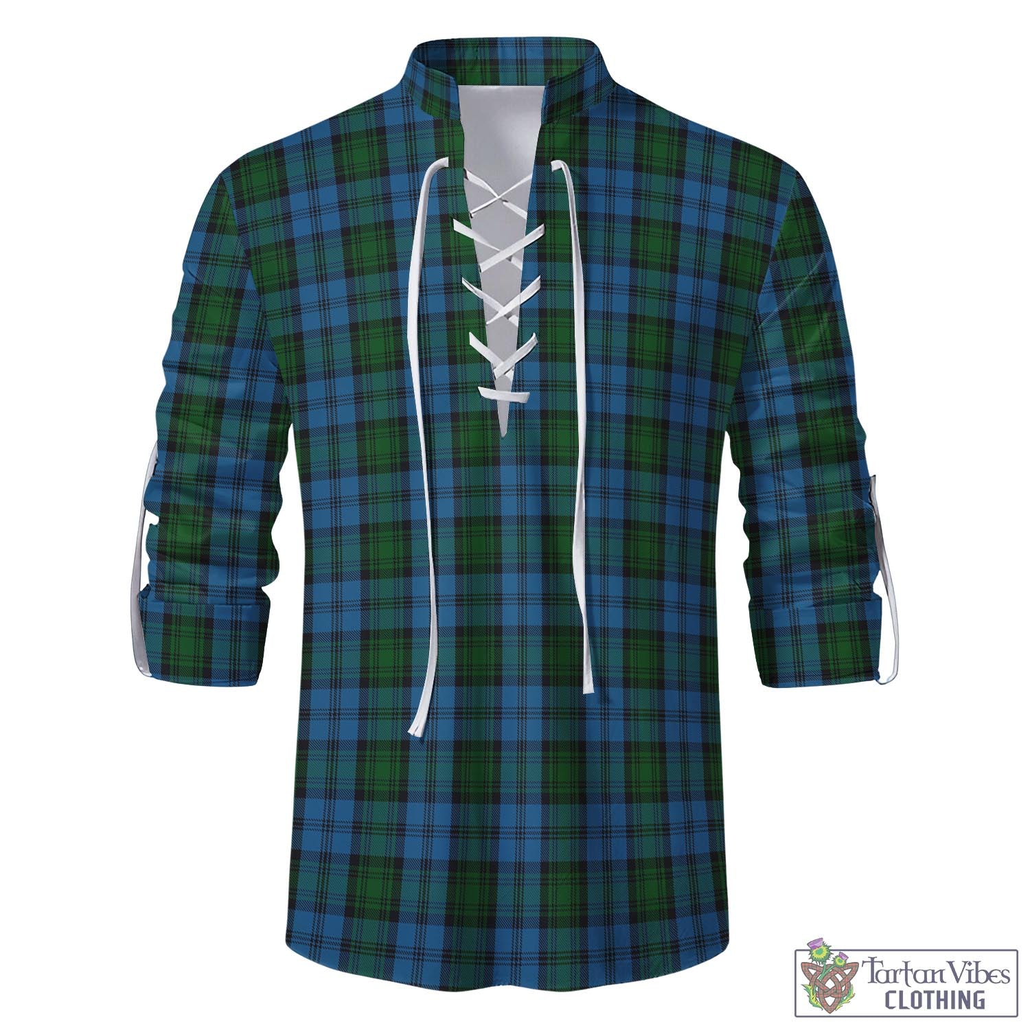 Tartan Vibes Clothing Kerr Hunting Tartan Men's Scottish Traditional Jacobite Ghillie Kilt Shirt