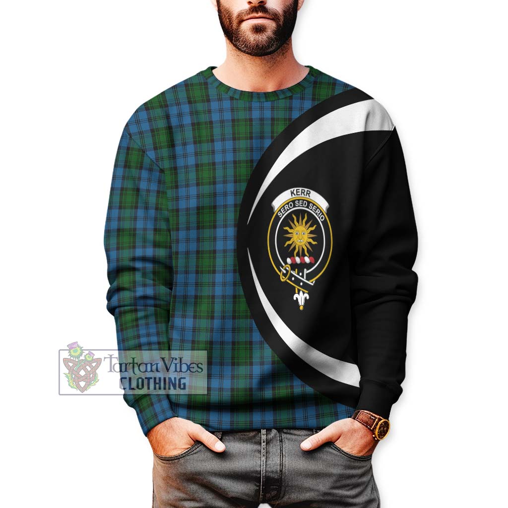 Tartan Vibes Clothing Kerr Hunting Tartan Sweatshirt with Family Crest Circle Style