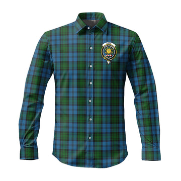 Kerr Hunting Tartan Long Sleeve Button Up Shirt with Family Crest