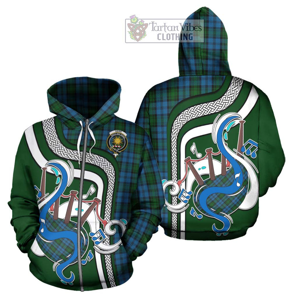 Kerr Hunting Tartan Hoodie with Epic Bagpipe Style - Tartanvibesclothing Shop