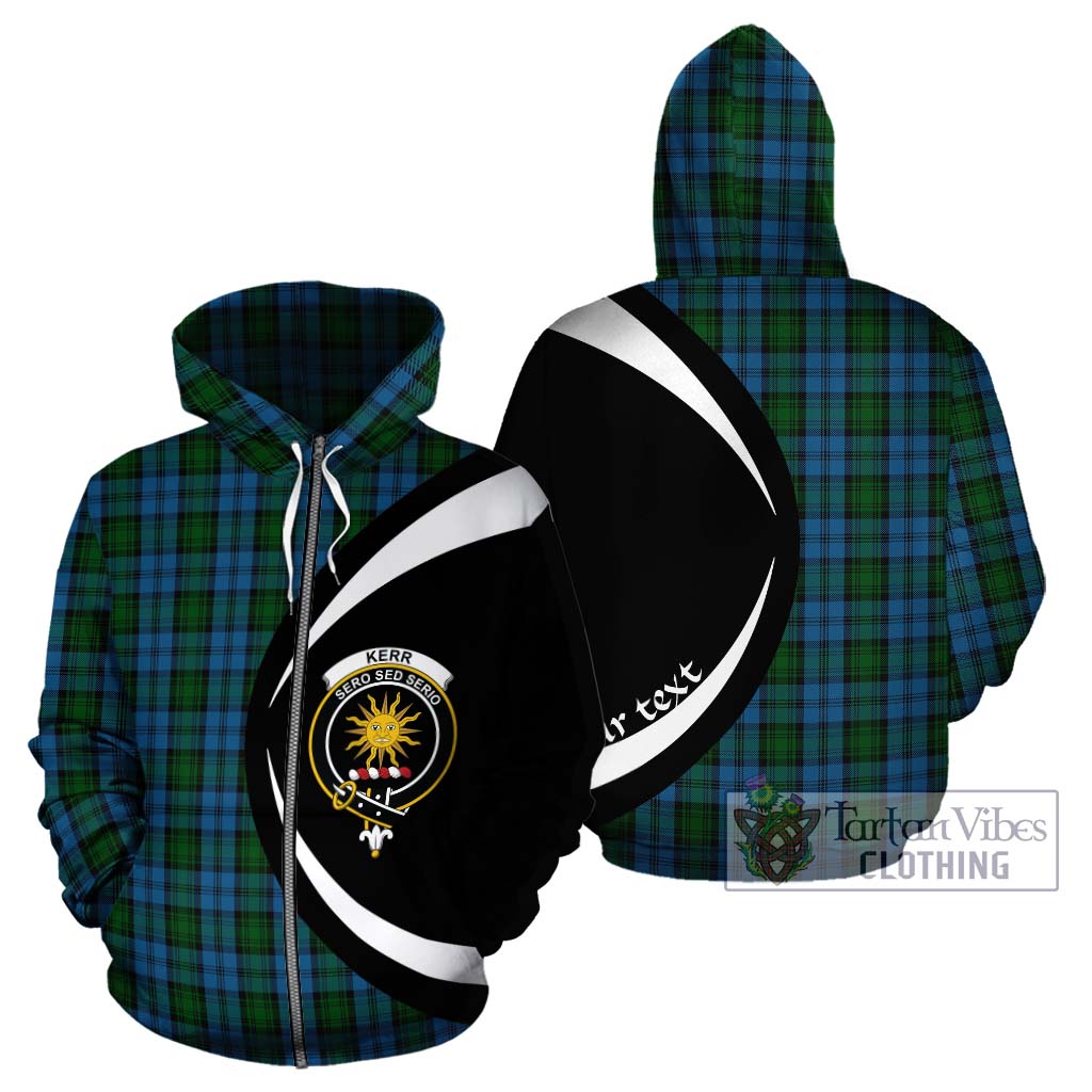 Tartan Vibes Clothing Kerr Hunting Tartan Hoodie with Family Crest Circle Style