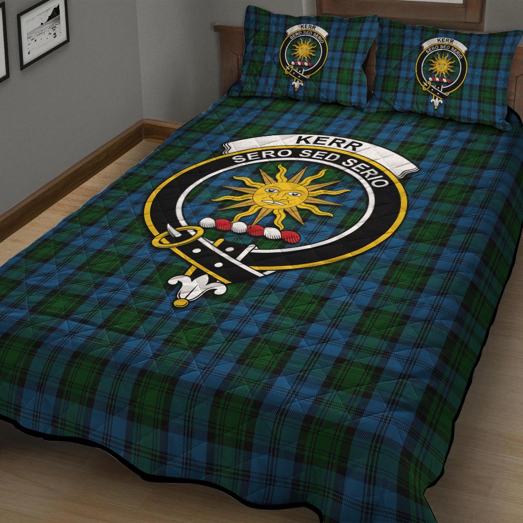 Kerr Hunting Tartan Quilt Bed Set with Family Crest - Tartan Vibes Clothing