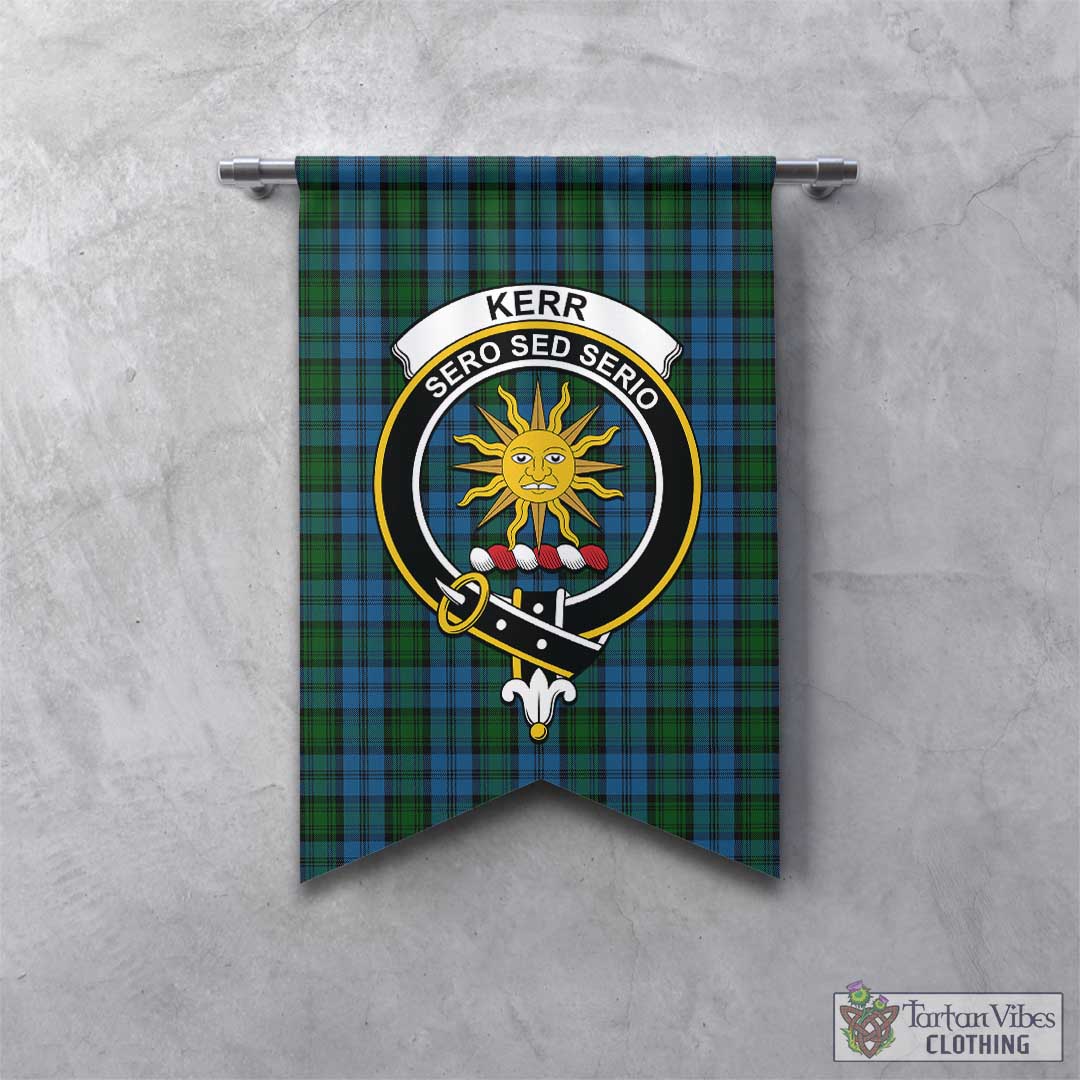 Tartan Vibes Clothing Kerr Hunting Tartan Gonfalon, Tartan Banner with Family Crest