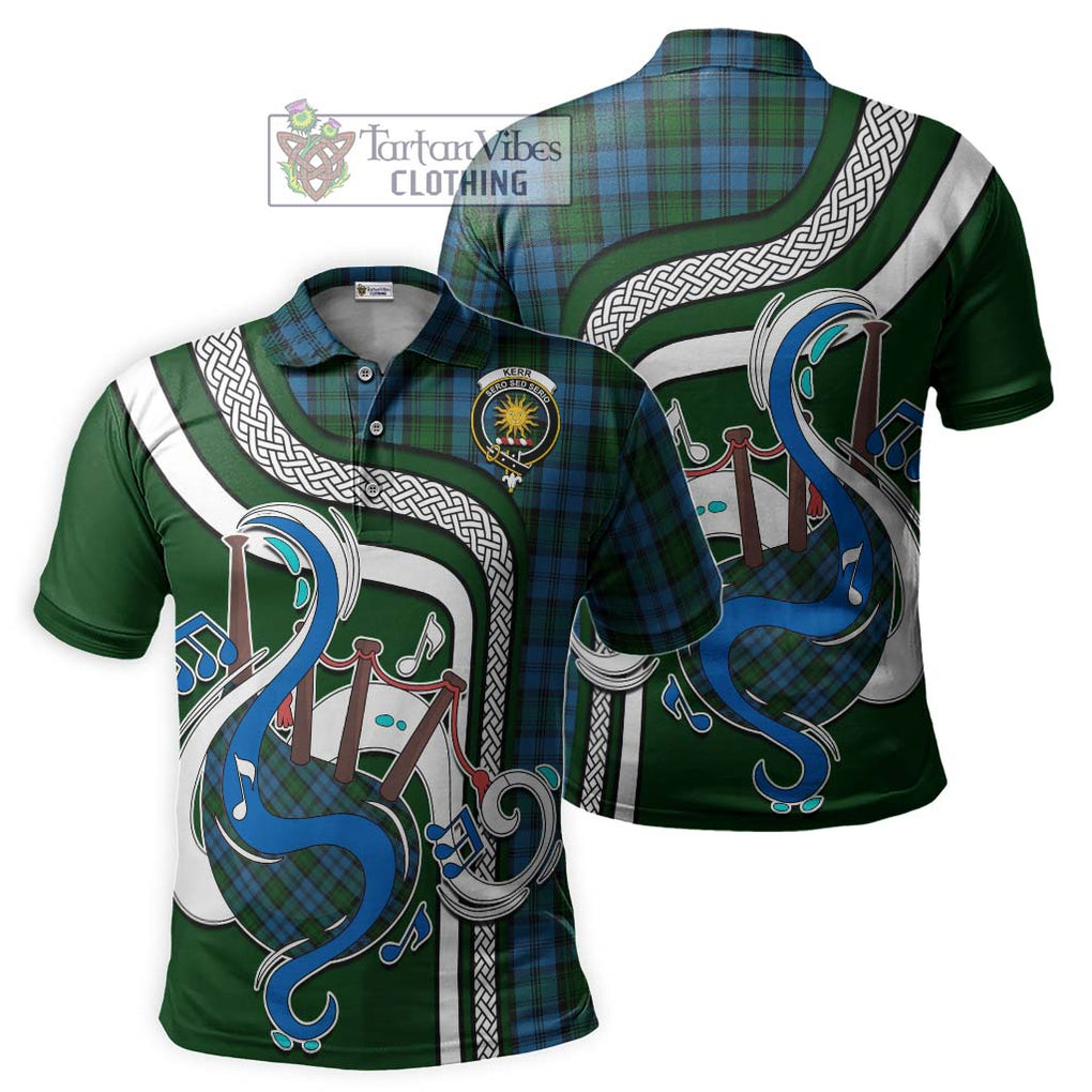 Tartan Vibes Clothing Kerr Hunting Tartan Polo Shirt with Epic Bagpipe Style