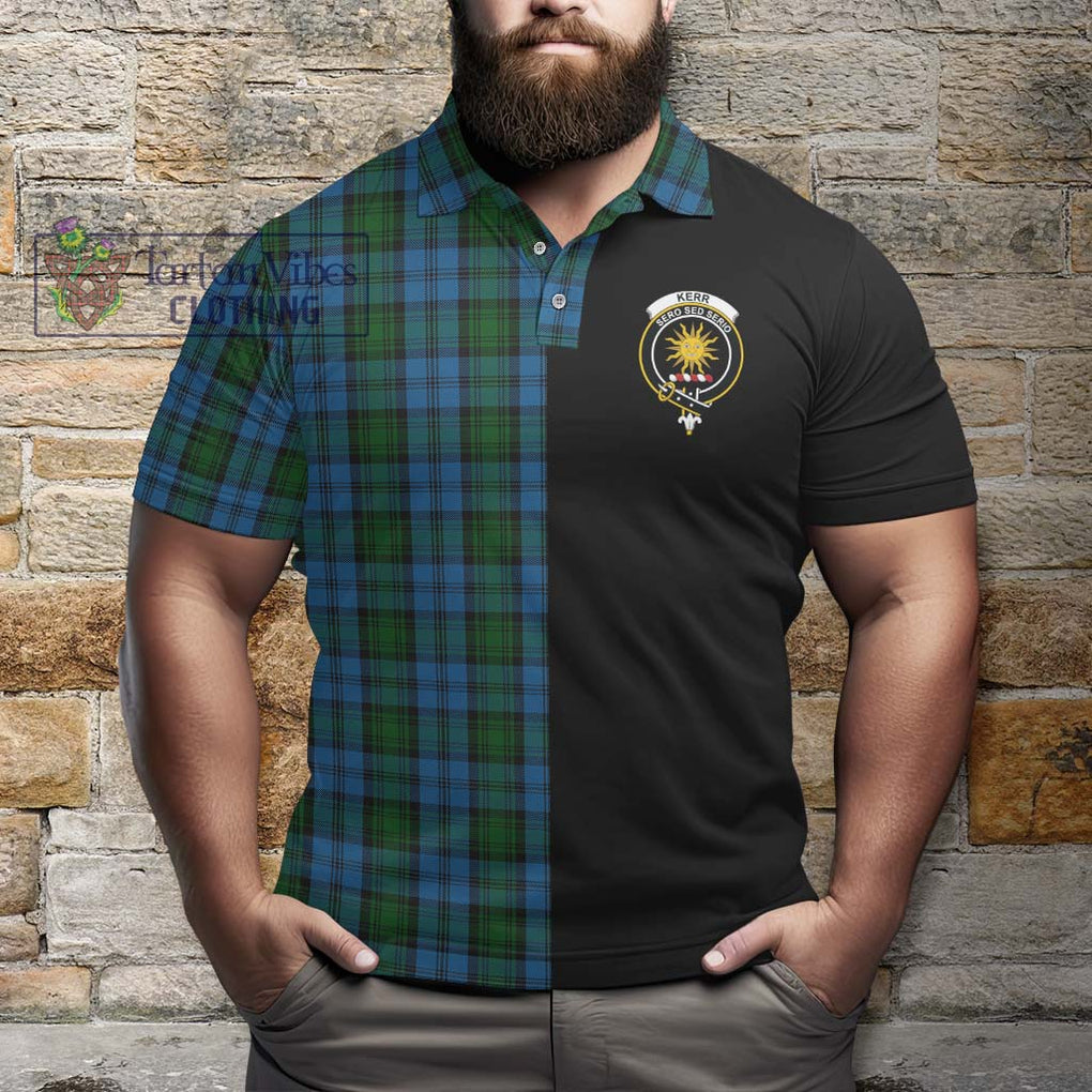 Kerr Hunting Tartan Polo Shirt with Family Crest and Half Of Me Style - Tartanvibesclothing Shop