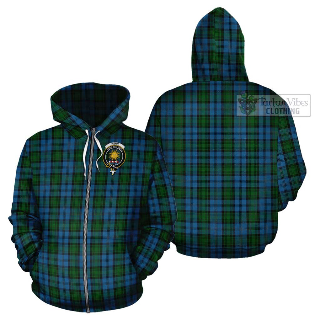 Kerr Hunting Tartan Cotton Hoodie with Family Crest Zip Hoodie - Tartan Vibes Clothing