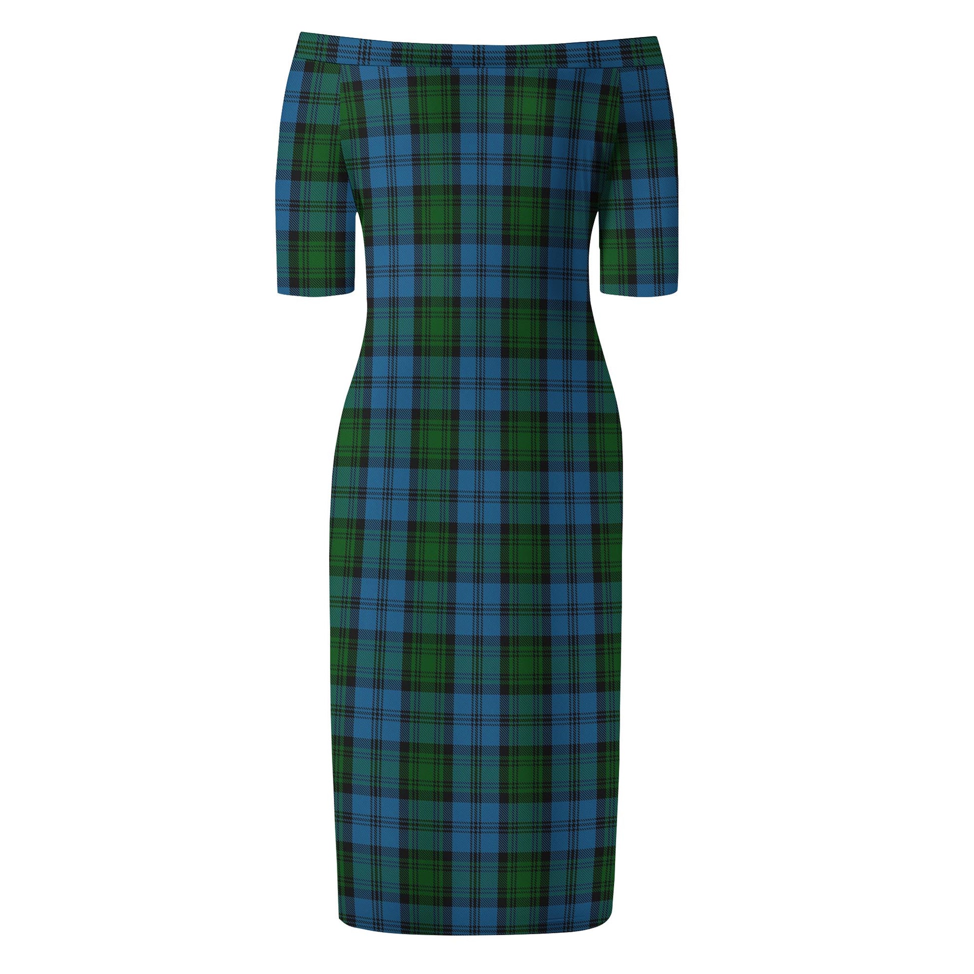 Kerr Hunting Tartan Off Shoulder Lady Dress - Tartanvibesclothing