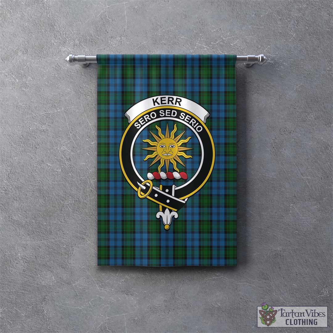 Tartan Vibes Clothing Kerr Hunting Tartan Gonfalon, Tartan Banner with Family Crest