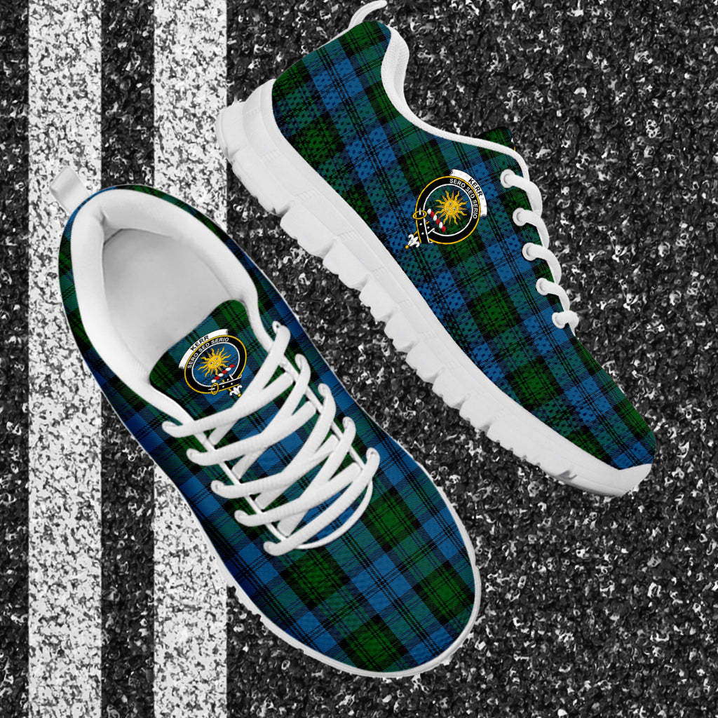 Kerr Hunting Tartan Sneakers with Family Crest - Tartan Vibes Clothing