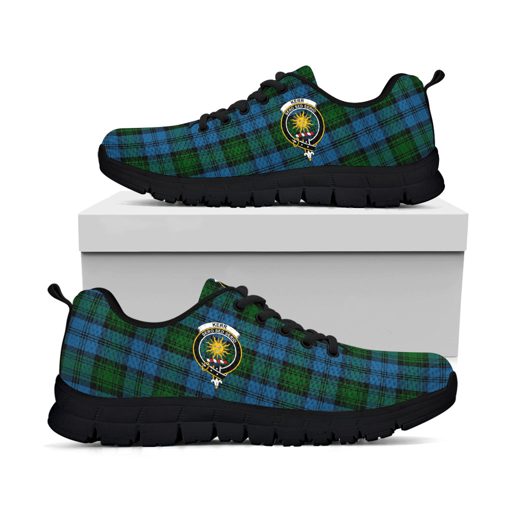 Kerr Hunting Tartan Sneakers with Family Crest - Tartan Vibes Clothing