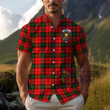 Kerr Modern Tartan Cotton Hawaiian Shirt with Family Crest