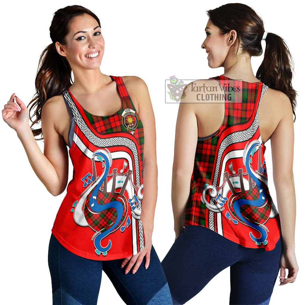 Kerr Modern Tartan Women's Racerback Tanks with Epic Bagpipe Style 4XL - Tartanvibesclothing Shop