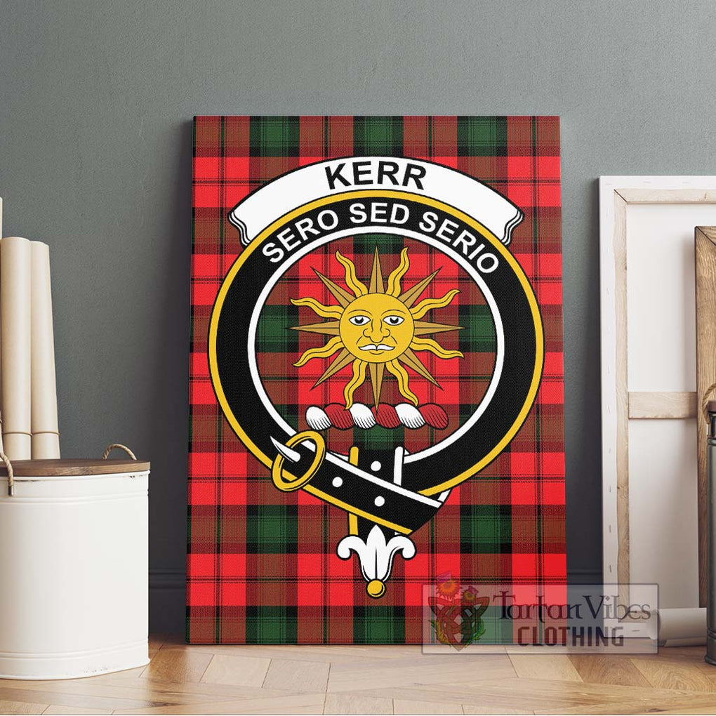 Kerr Modern Tartan Canvas Print Wall Art with Family Crest Without Frame - Tartan Vibes Clothing