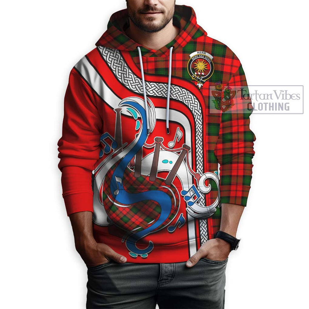 Kerr Modern Tartan Hoodie with Epic Bagpipe Style Zip Hoodie - Tartanvibesclothing Shop