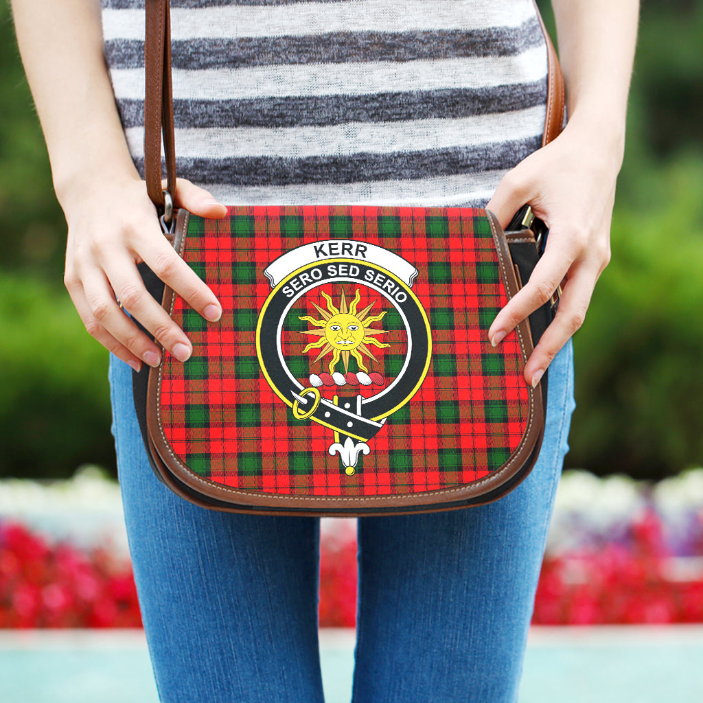 Kerr Modern Tartan Saddle Bag with Family Crest One Size - Tartan Vibes Clothing